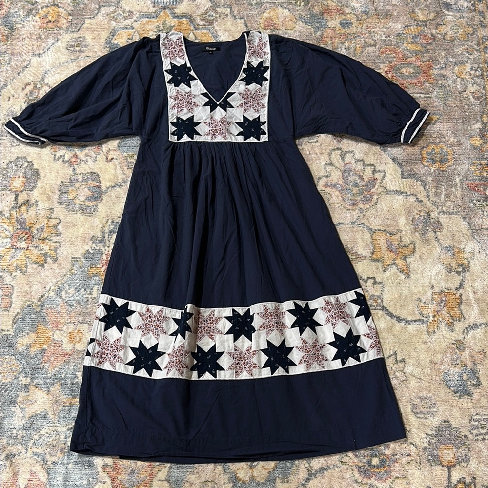 Quilted Patchwork Midi Dress